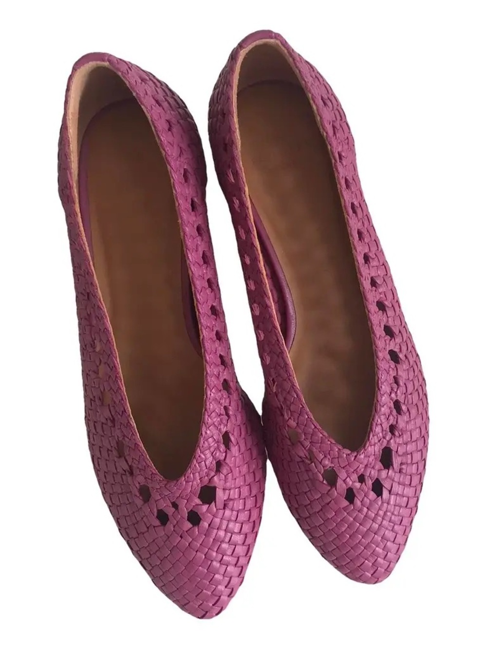 Ballerines low anya lilas lisse tresse sezane 